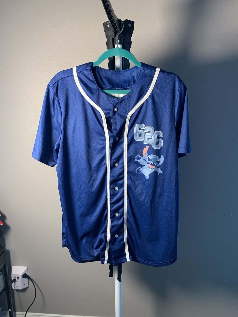 Disney Lilo and Stitch 626 Blue Mesh Baseball Jersey